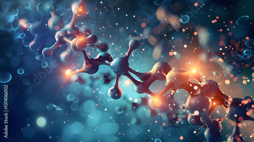 3D illustration of an enzymes allosteric photo