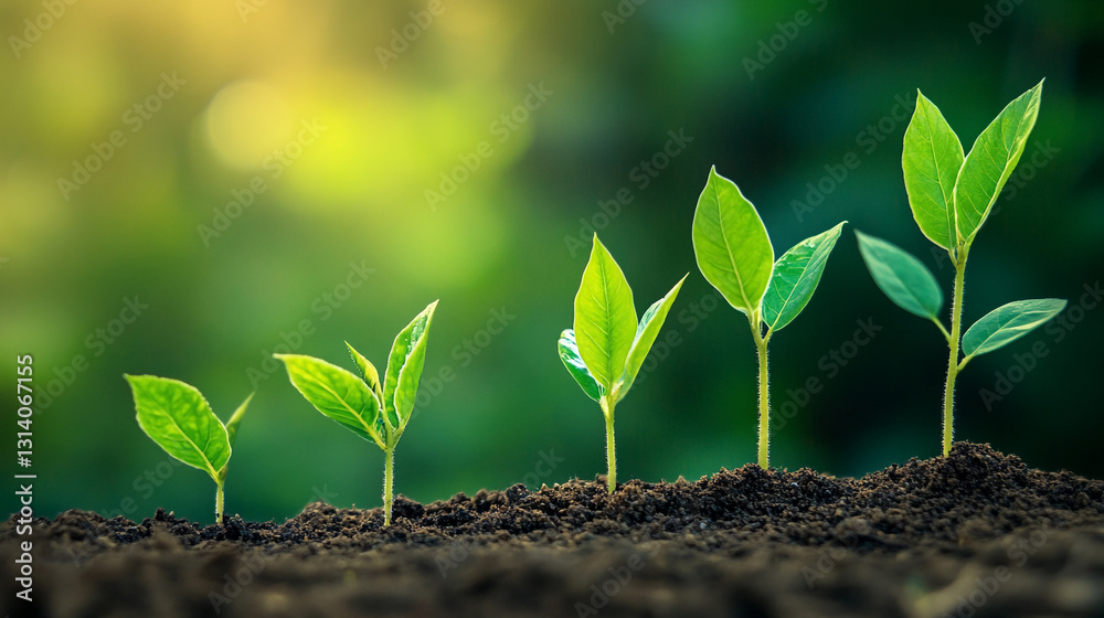 © Tahsin - Growing green seedlings in rich soil nature spring growth eco life plant young small fresh earth