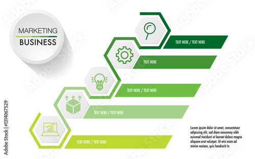 infographic template 5 step for business direction, marketing strategy