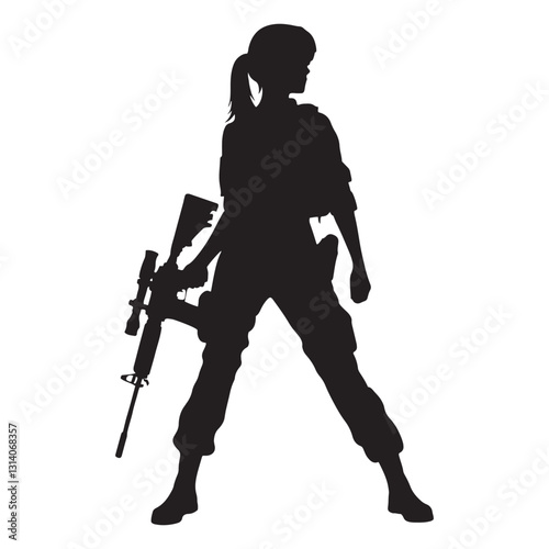 Military Hero Soldier silhouette, a true embodiment of sacrifice - Soldier illustration - Minimalist Soldier vector - Profession silhouette
