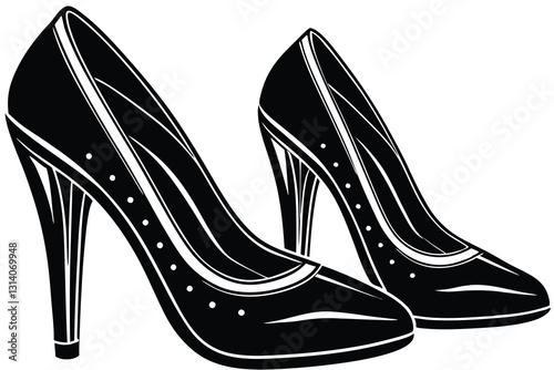 female high heels shoes vector icon