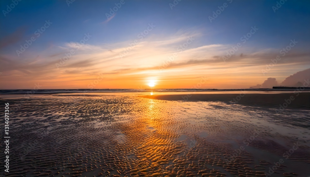 Fototapeta premium Sunset on a beautiful beach