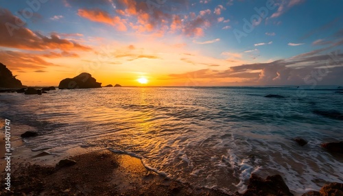Sunset on a beautiful beach