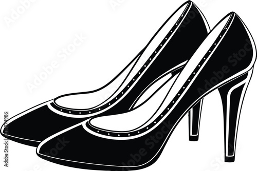 silhouette of women's shoes  vector