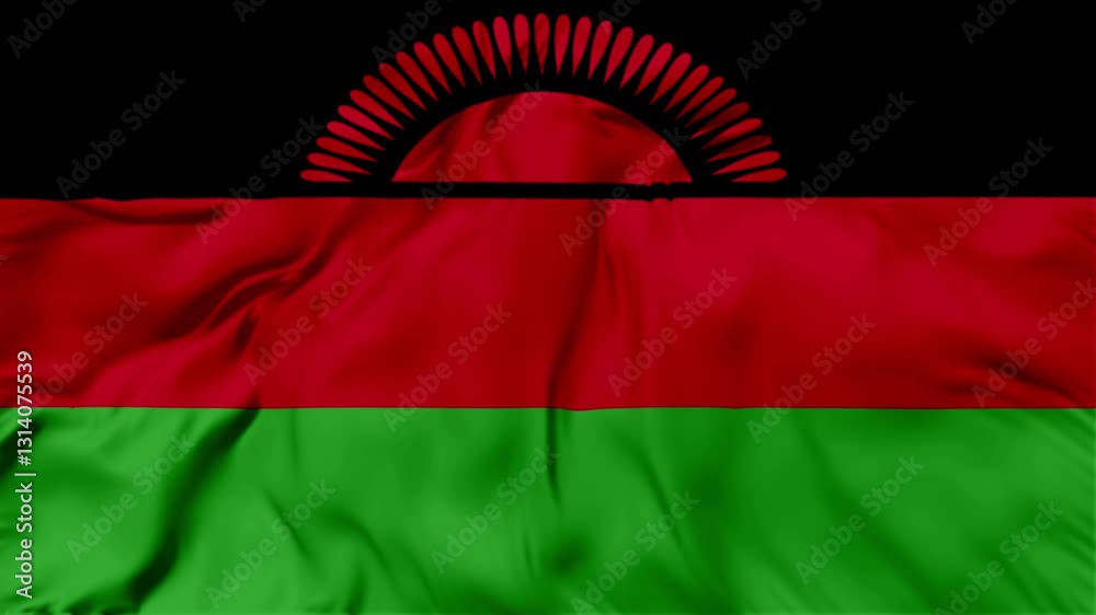 Malawi Flag Waving in The Wind, Motion Animation Malawi Flag 4K