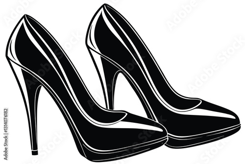 silhouette of women's shoes  vector