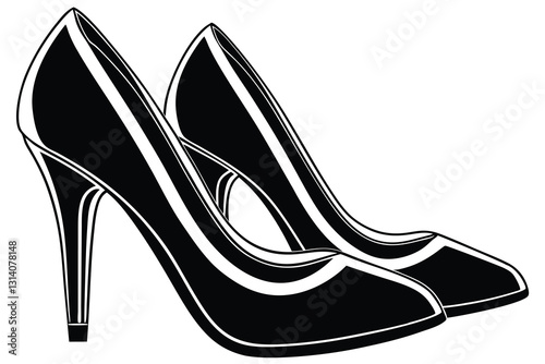 Women's high heels shoe icon black isolated on white background
