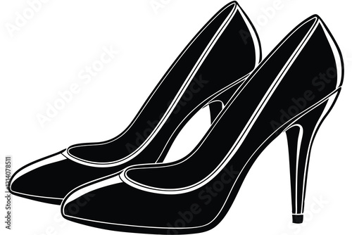 high heel shoes silhouettes icon