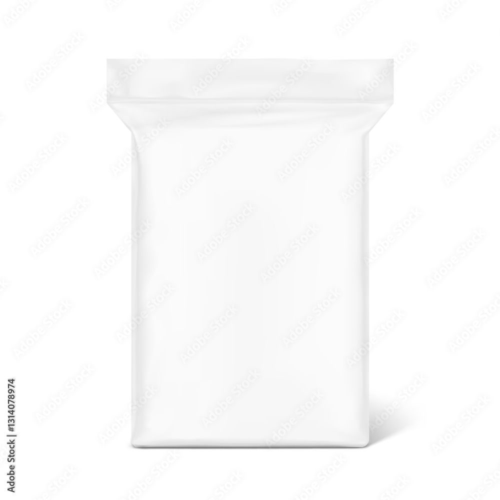 Clear packaging bag with extra large cotton pads mockup. Vector illustration isolated on white background. Template for your product. Perfect for easy customisation and editing your design. EPS10. Clear packaging bag with extra large cotton pads mockup. Vector illustration isolated on white background. Template for your product. Perfect for easy customisation and editing your design. EPS10.