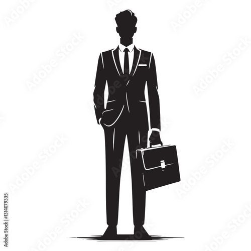 Brilliant Legal Mind Lawyer silhouette, solving cases with expertise - Lawyer illustration - Minimalist Lawyer vector - Profession silhouette
