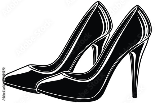High heel shoes silhouettes
