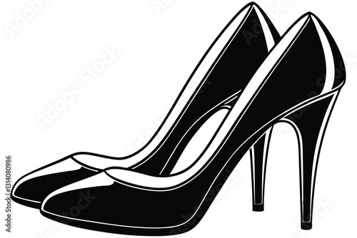 High heel shoes silhouettes
