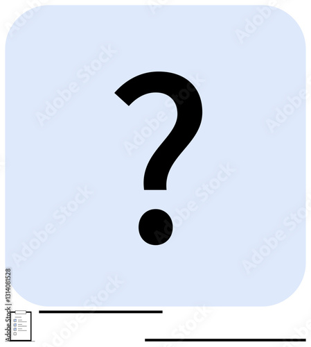 Large bold question mark centered on light blue background. Ideal for inquiry, problem-solving, brainstorming, curiosity exploration, education, decision-making, uncertainty, and conceptual thinking