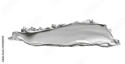 gray cream smear texture on white background