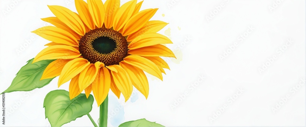 Obraz premium Vibrant Sunflower in Watercolor