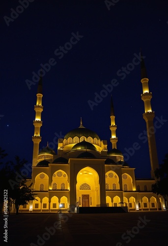 Wallpaper Mural Majestic Mosque Illuminated at Night Torontodigital.ca