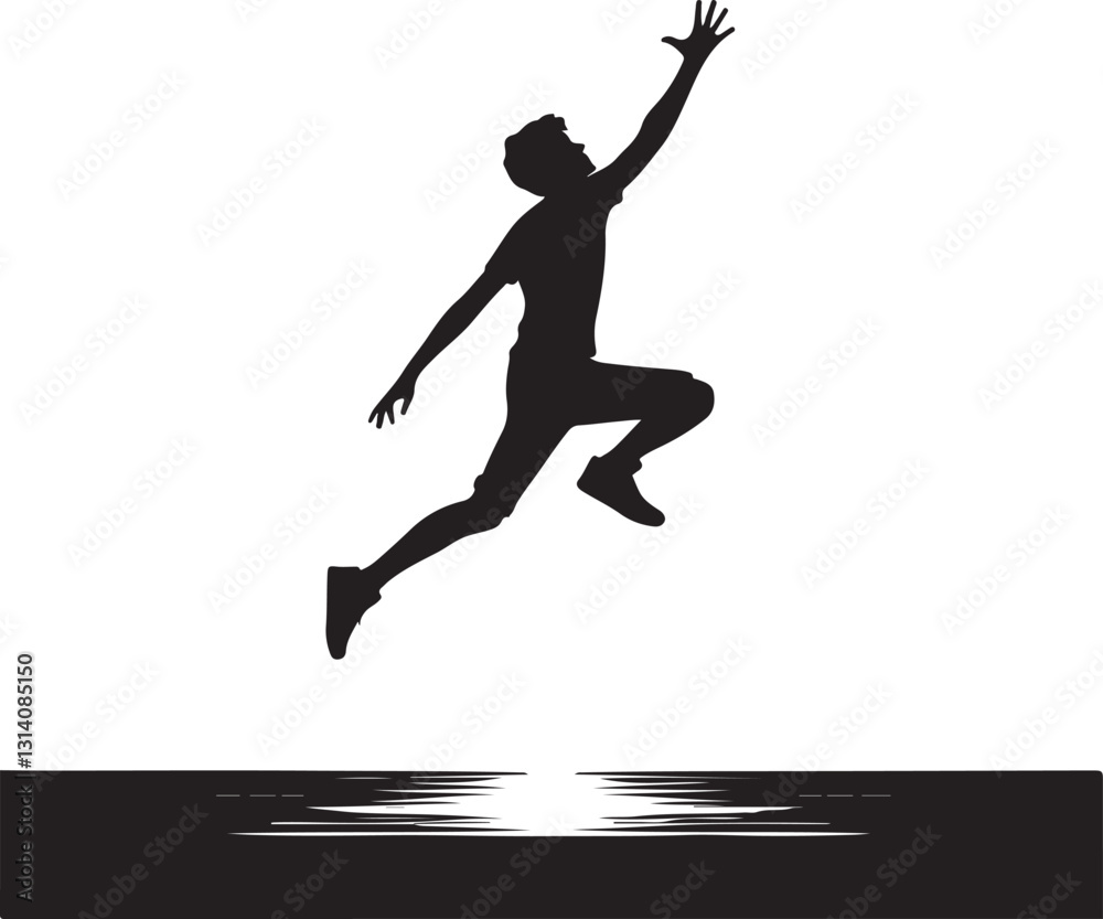 Naklejka premium Jumping to reach something vector