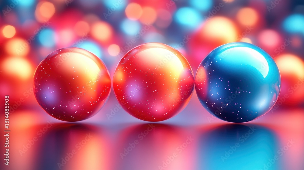 Vibrant spheres in a bokeh background Vibrant spheres in a bokeh background