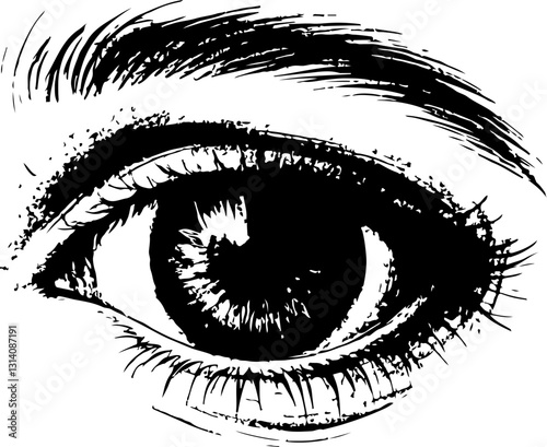 An eye illustration, likely intended as an icon vector.