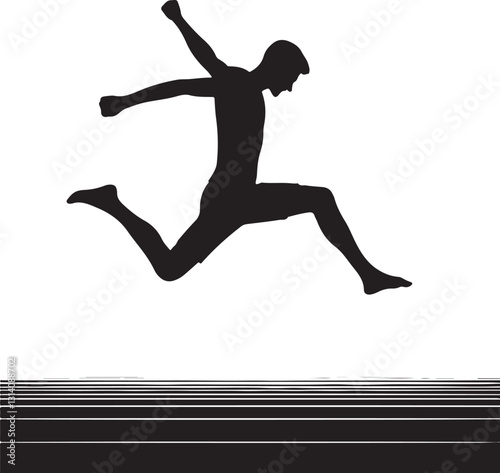 Jumping while running vector illustration