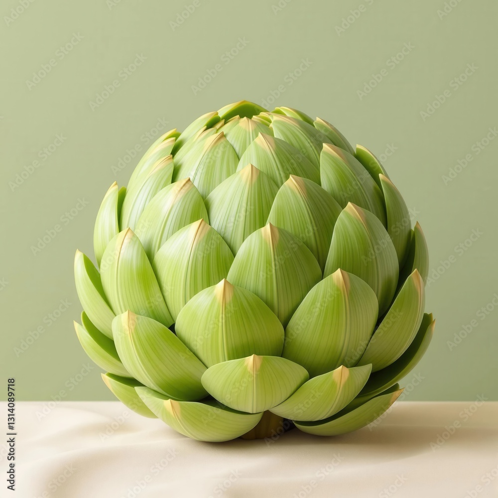 Obraz premium A green vegetable with a round shape