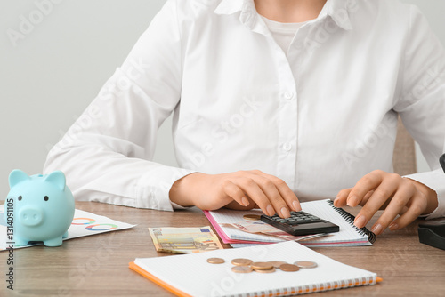 Businesswoman with money us...