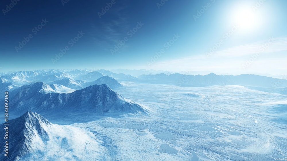 custom made wallpaper toronto digitalExpansive Frosty Landscape Under Bright Sunlight and Clear Blue Sky