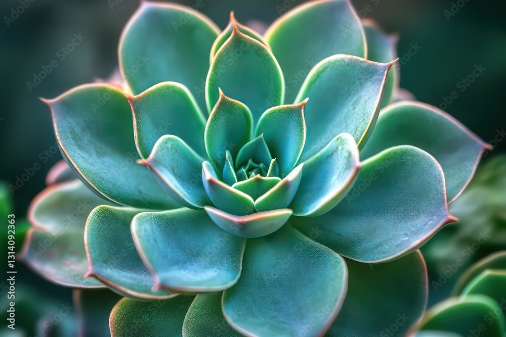 A perfectly symmetrical succulent with vibrant green leaves, captured in high-resolution with a blurred background A perfectly symmetrical succulent with vibrant green leaves, captured in high-resolution with a blurred background