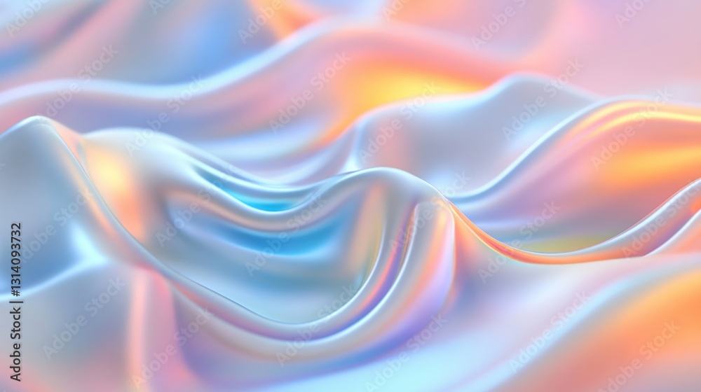 Naklejka premium Soft, flowing fabric with pastel colors and gentle folds, creating a serene, dreamy atmosphere