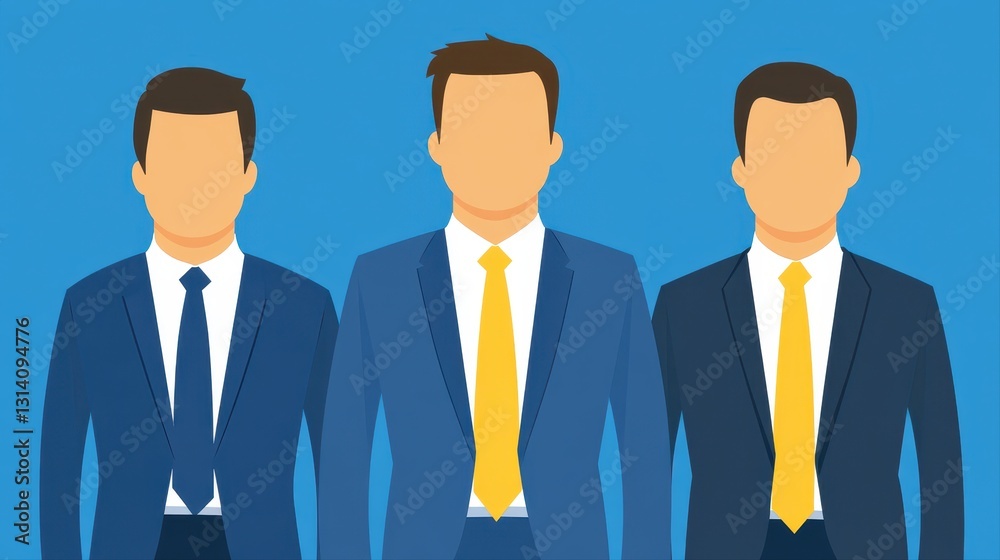 Three businessmen in suits engaged in serious discussions about recruitment strategies and workforce planning Three businessmen in suits engaged in serious discussions about recruitment strategies and workforce planning