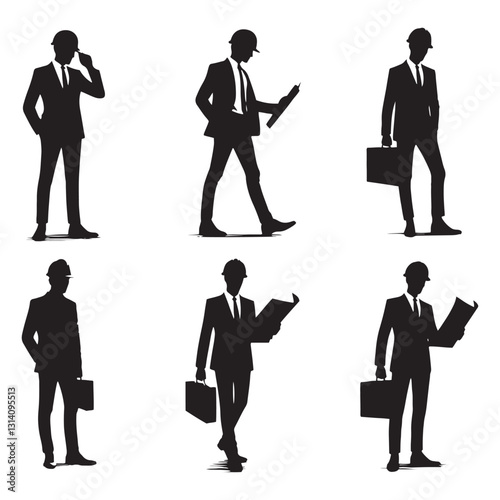 Urban Planner Architect silhouette, redefining city landscapes - Architect illustration - Minimalist Architect vector - Profession silhouette

