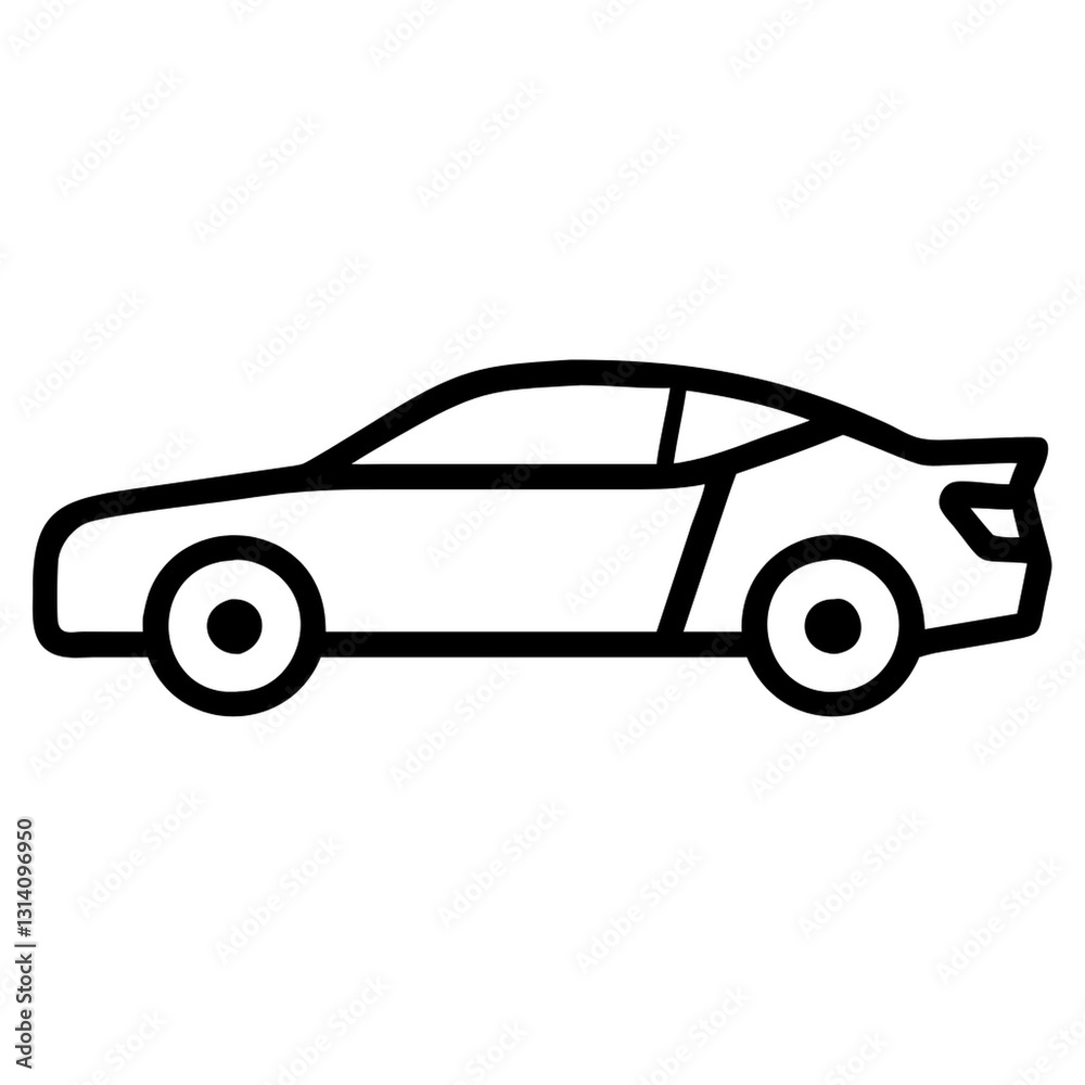 Sleek sports car silhouette at sunset on open highway Sleek sports car silhouette at sunset on open highway