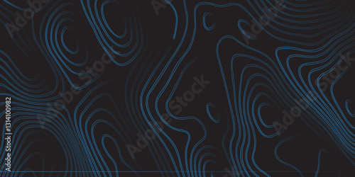  Highly Stylized and Seamlessly Repeating Topographic Contour Map Incorporating Abstract Wave Motifs and Detailed Grid Structures

