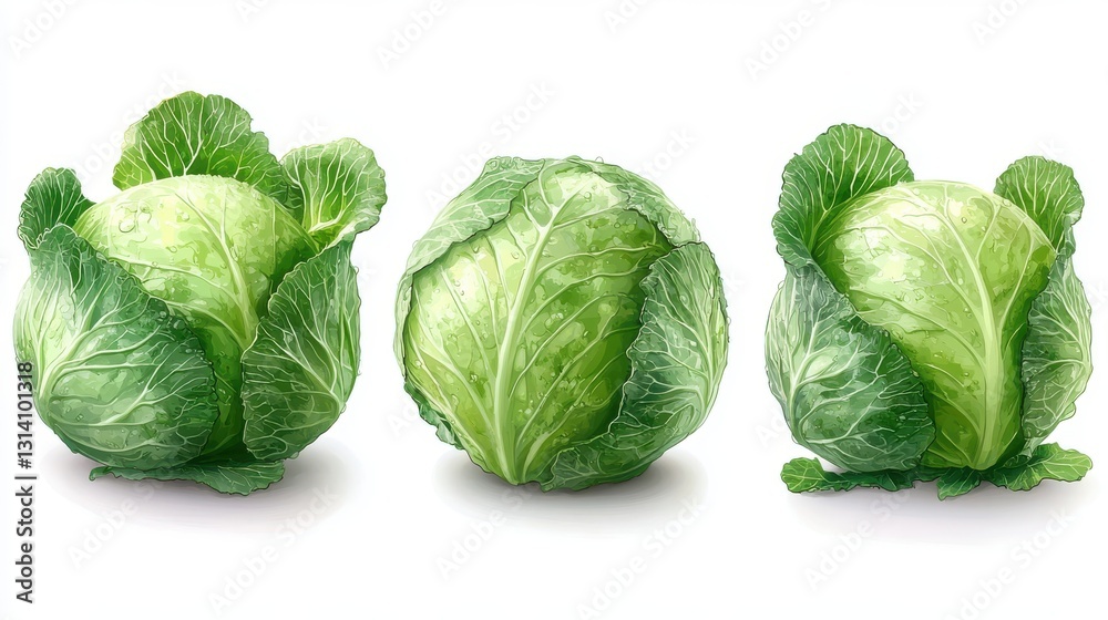 whole cabbage isolated,cartoon illustration style whole cabbage isolated,cartoon illustration style