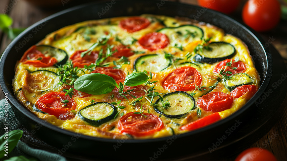 Fresh Vegetable Frittata with Tomatoes, Zucchini, and Fresh Herbs Fresh Vegetable Frittata with Tomatoes, Zucchini, and Fresh Herbs