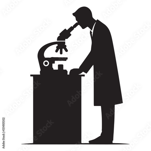 Wildlife Biologist silhouette, conserving endangered species - Biologist illustration - Minimalist Biologist vector - Profession silhouette
