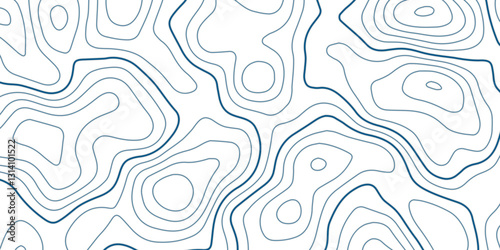 Seamless Topographic Contour Lines Pattern Featuring Abstract Geographic Mapping with Detailed Mountain Relief Representation