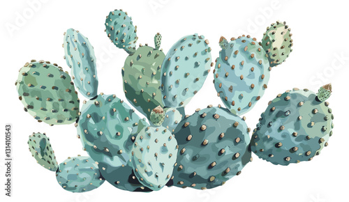 Opuntia vector, old botanical illustration, isolated on transparent background, cactus clipart, hand-drawn prickly pear, vintage plant drawing, desert flora sketch, nature engraving