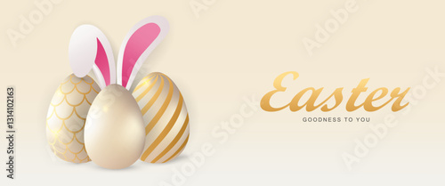 Easter day poster and banner template collection with Easter eggs in colorful gradient style, Greetings card background for Easter Day.Promotion and shopping template for Easter with copy space.