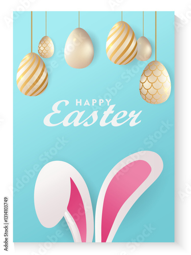 Easter day poster and banner template collection with Easter eggs in colorful gradient style, Greetings card background for Easter Day.Promotion and shopping template for Easter with copy space.