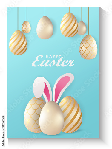 Easter day poster and banner template collection with Easter eggs in colorful gradient style, Greetings card background for Easter Day.Promotion and shopping template for Easter with copy space.