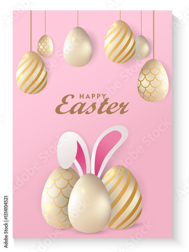 Easter day poster and banner template collection with Easter eggs in colorful gradient style, Greetings card background for Easter Day.Promotion and shopping template for Easter with copy space.