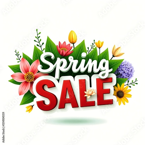 Spring Sale Promotion with Floral Design.