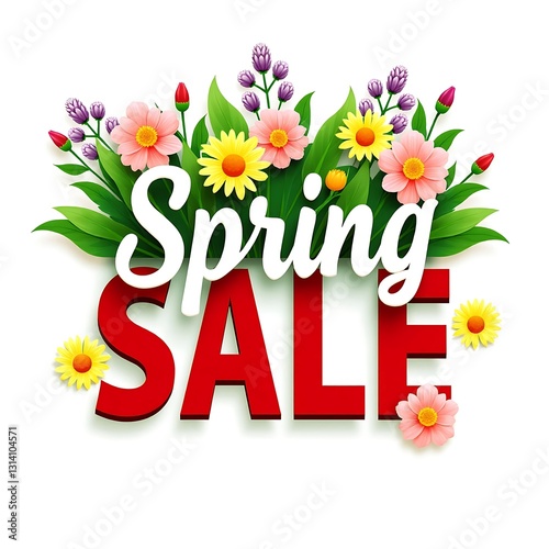Spring Sale Promotion with Floral Design.