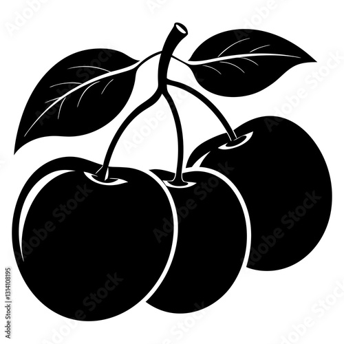 vector illustration of plums