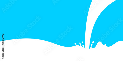 milk splash, milk simple shape for banner background, milk waves, milk splashes for advertising dairy products