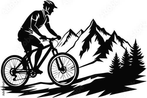 Mountain Bike Vector Silhouette