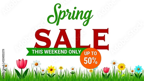 Spring 50% Off Offer on a Lush Green Lawn