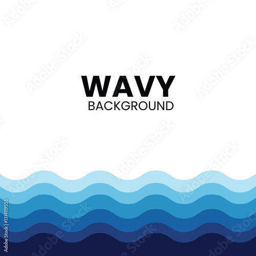 Wavy Background Simple Vector Gradient Blue Hand Draw
