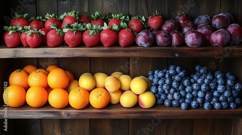 Bright and Colorful Fruits in a Rainbow Arrangement